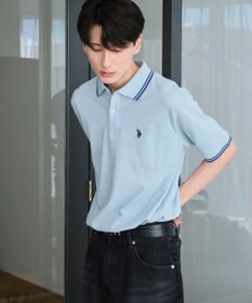 WEGO 【ユニセックス着用ITEM/SMLサイズ展開】別注USPOLOラインポロシャツ