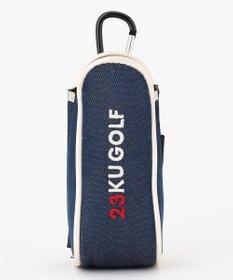 23区GOLF 磁石で開閉【UNISEX】合皮×デニム調ボールポーチ