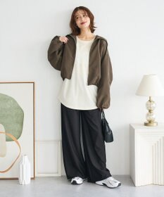 Green Parks ７分袖ミニ裏毛ドルマンロゴプルオーバー