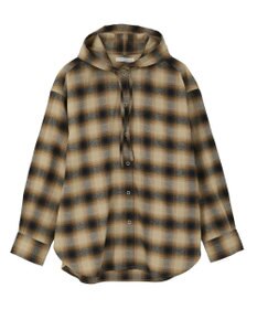 Green Parks ネルチェックフードシャツ