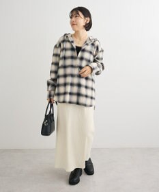 Green Parks ネルチェックフードシャツ