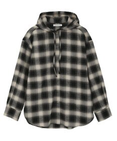 Green Parks ネルチェックフードシャツ