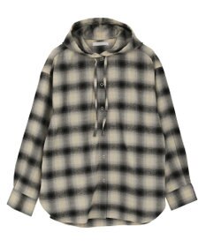 Green Parks ネルチェックフードシャツ