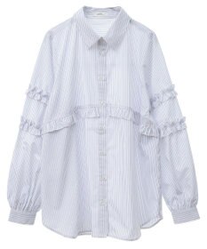 earth music&ecology レギュラーカラーフリルシャツ