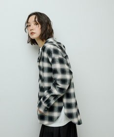 Green Parks ネルチェックフードシャツ