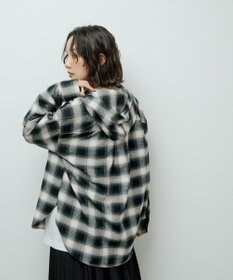 Green Parks ネルチェックフードシャツ