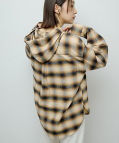 Green Parks ネルチェックフードシャツ