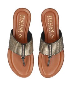 INTER-CHAUSSURES 【ITALIAN SHOEMAKERS】センターラインストーントングサンダル