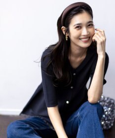 ANY SIS S シアーフリルペプラム ニット