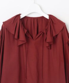 23区 【SLOW/一部店舗限定】テンセルコットンジョーゼット フリル ブラウス