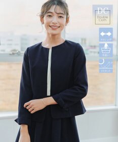 Tiaclasse L 【ダブルクロス・洗える】ノーカラージャケット