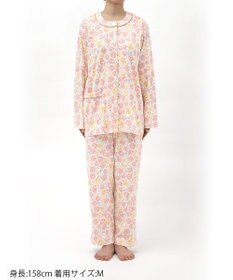 Wing パジャマ 綿100%(本体) スムース素材 長袖 長ズボン レディース EP6018 ウイング／ワコール