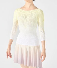 Chacott グラデーションボートネックトップ