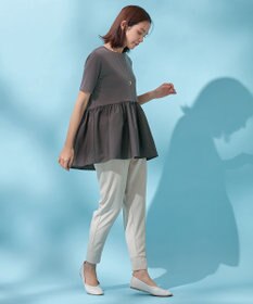 ANY L 【洗濯機可能】ペプラム チュニック丈トップス