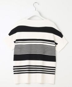 自由区 【UVカット・洗える】クレープストレッチボーダー ニット