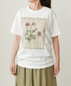 muuc 〈コットン100% 透けにくい厚みの6.2オンス〉ポピー花刺繍の Tシャツ