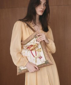 TOPKAPI 【TREASURE TOPKAPI】マイルドサテン スカーフ柄 トートバッグ