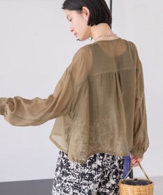 AMERICAN HOLIC 【WEB限定】ノーカラーシアーZIPブルゾン