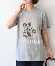 muuc 〈コットン100% 透けにくい厚みの6.2オンス〉ポピー花刺繍の Tシャツ