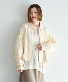 YECCA VECCA ボリュームギャザーデザインZIPブルゾン