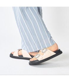 MODE ET JACOMO <carino>厚底ビジューバックルサンダル