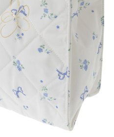 Maison de FLEUR フラワーリボンプリントスクエアトートバッグ