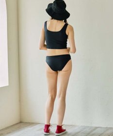 San-ai Resort（三愛水着楽園） 5点セット バケットハット付きUVカット リブタンキニ+ラッシュガードセット水着【BeachQueen(ビーチクイーン）】