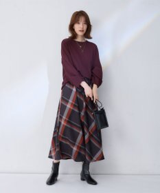 ANY L 【親子連動/洗濯機可能/ウエストゴム】チェックフレアスカート