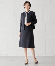 J.PRESS LADIES ライトツイードストレッチ ノーカラー ジャケット