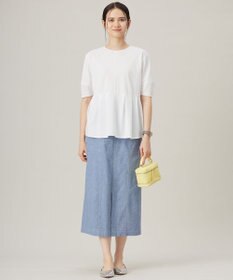 自由区 【洗える】コットンリネンシャンブレー スカート