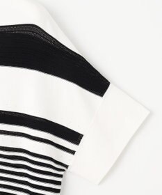 自由区 【UVカット・洗える】クレープストレッチボーダー ニット