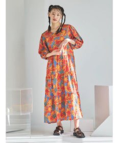 Green Parks ■ＥＳＣＡＲ　フラワーＭＩＸｐｔティアードワンピース