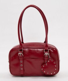 WEGO スタッズハートチャーム付きハトメボストン