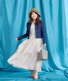 Tiaclasse 【2WAY・洗える】パフスリーブティアードマキシワンピース