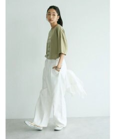 CRAFT STANDARD BOUTIQUE ホワイトデニムハイウエストワイドパンツ