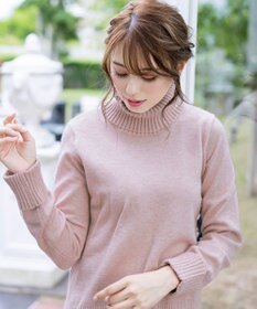 Tiaclasse L 【洗える】もっちり柔らかいリブタートルプルオーバーニット