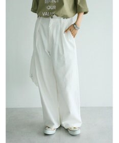CRAFT STANDARD BOUTIQUE ホワイトデニムハイウエストワイドパンツ
