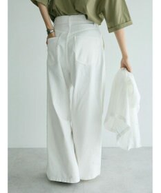 CRAFT STANDARD BOUTIQUE ホワイトデニムハイウエストワイドパンツ