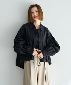 YECCA VECCA ボリュームギャザーデザインZIPブルゾン