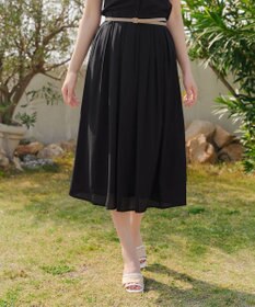 Tiaclasse L 【セットアップ対応・洗える】シアーチェックフレアスカート