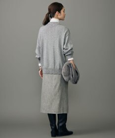 自由区 S ペーパーウールコットン襟付き ニット