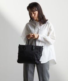 Y'SACCS ナイロン×リサイクルレザー　ホック2WAYトート　Sサイズ