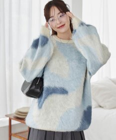 WEGO 【ユニセックス着用ITEM】マーブルシャギーニットプルオーバー