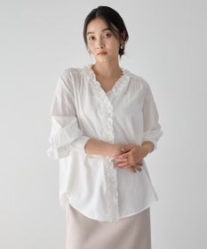 YECCA VECCA フリルVネックブラウス