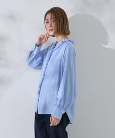 YECCA VECCA フリルVネックブラウス