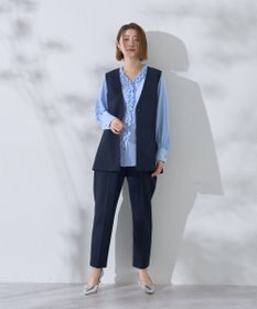 YECCA VECCA フリルVネックブラウス