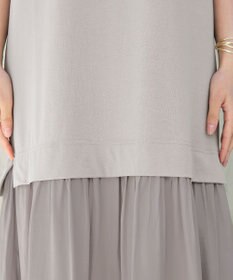 Tiaclasse 【洗える】カットソーコンビヴィンテージサテンワンピース