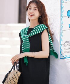 Tiaclasse 【洗える】カットソーコンビヴィンテージサテンワンピース