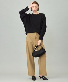 ICB L 【洗える】ジョーゼットジャージー 異素材コンビプルオーバー