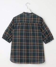 J.PRESS LADIES 【洗える】シアーマドラス バンドカラー ブラウス